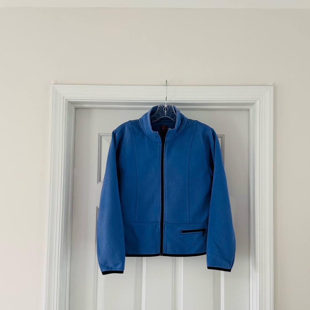 Lavender Blue Mumm Napa Valley Zip-Up Jacket. Fleece inside, slim fit.